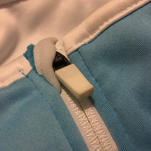 Retro Ice Blue Poly-Flex High Collar Zip Up Vest - Picture 10 of 16